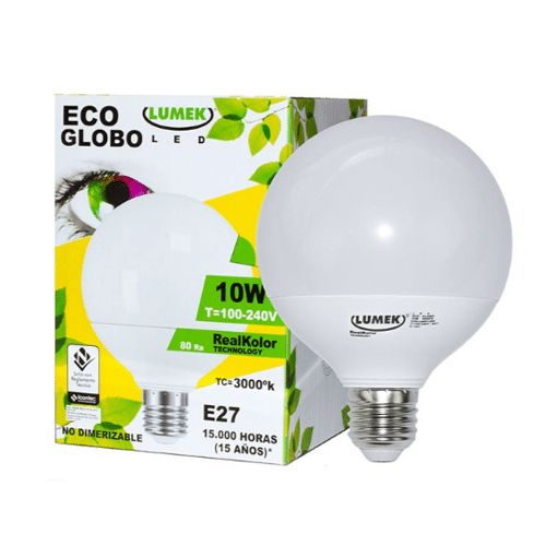 Bombillo LED Lumek E27 Eco Globo 10W 3000K